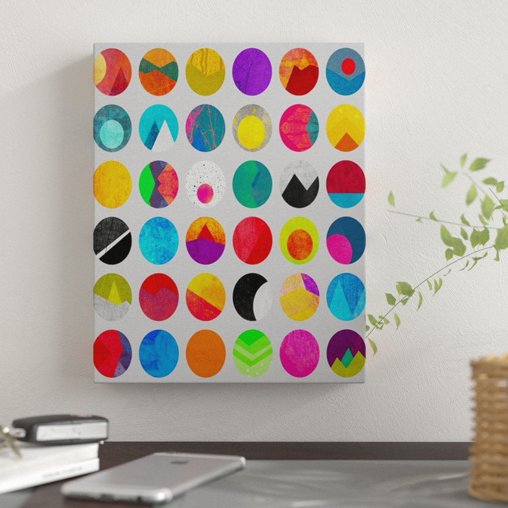 East Urban Home 'Dots' Graphic Art Print on Canvas | Wayfair