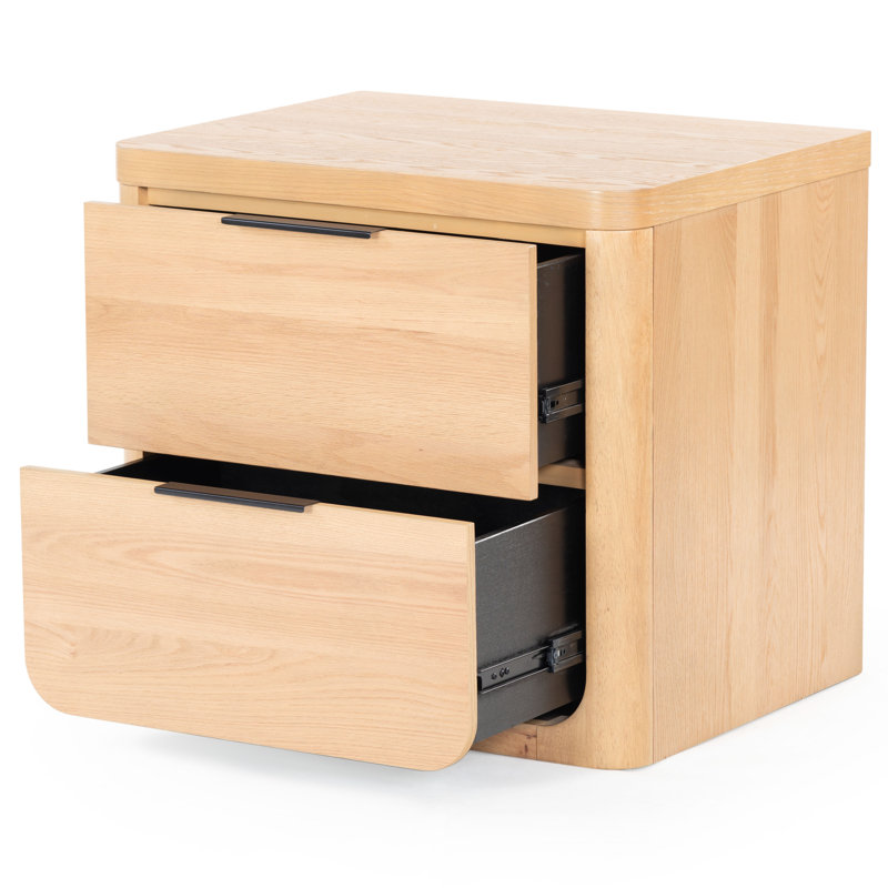 Table de chevet 2 tiroirs Altus, Naturel