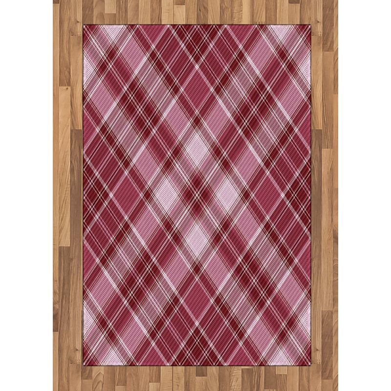 Checkered High Density Long Fiber Poly Threads Decorative Area Rug Carpet, Rectangle 4' x 5'8"