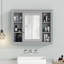 Armoire de rangement de salle de bain murale, armoire à pharmacie, armoire de salle de bain moderne avec miroir-517747835