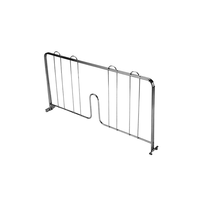 Pressure-Fit Shelf Divider, 9.5" H x 2.13" W x 24.38" D, Chrome