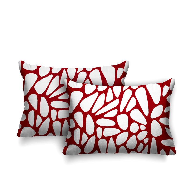 Coussin lombaire intérieur / extérieur Stone, Rouge