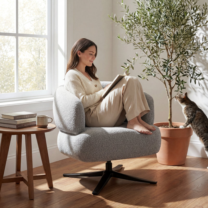 Fauteuil d'appoint pivotant 29 po, Gris