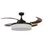 Ventilateur de plafond à pales rétractables de 122 cm (48 po) avec lumière et télécommande, ventilateur de plafond moderne Fandelier, technologie de conception brevetée, pales plus robustes et plus épaisses, finition bronze huilé-690435869
