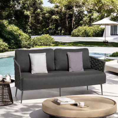 Causeuse d'extérieur en tissu avec coussins Sunbrella® de 59,06 po Michalitsa