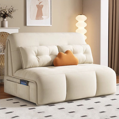 Creamy white Velvet Modular Sofa bed cushion couch With Storage