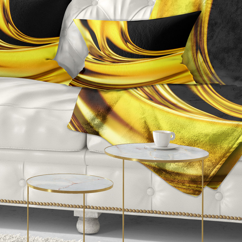 Yellow Gold Texture Pattern - Abstract Printed Throw Pillow