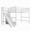 Lit mezzanine double avec escalier de rangement, glissade et lumière DEL-133239081
