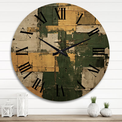 Horloge murale jaune sur fond jaune
