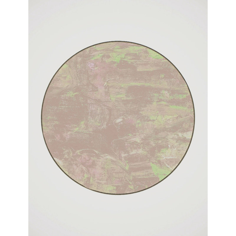 Erlond Washable Abstract Indoor Rug, Round 5'