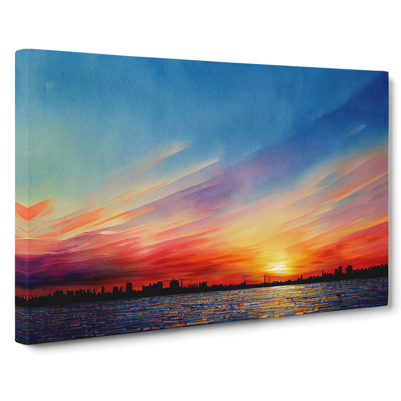 Stunning Watercolour Skyline - Wrapped Canvas