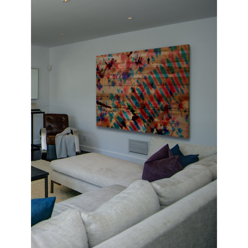 « i see colors » par parvez taj,, reproduction d’art sur bois de pin naturel, H 24 po x l 36 po x P 1,5 po