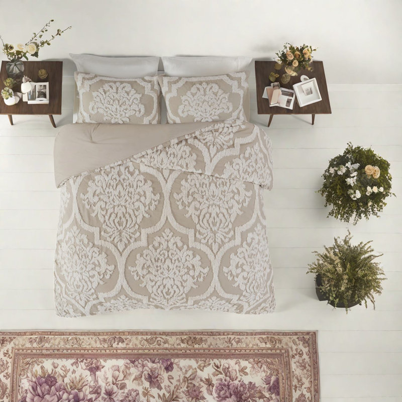 King Tufted Cotton Bedding Set, Elegant Comfort For Home