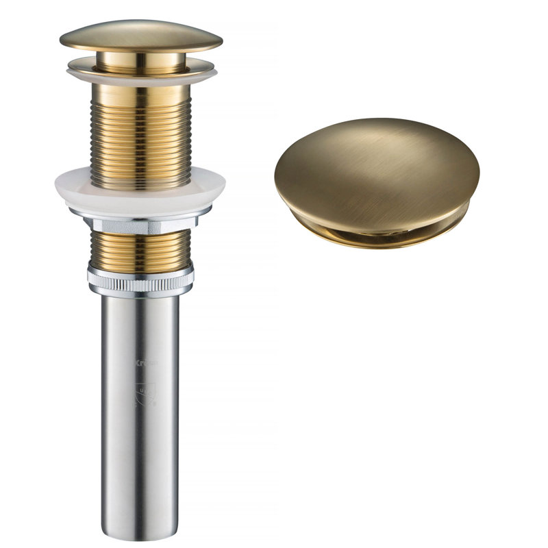 Drain escamotable pour lavabo de salle de bain, Or brossé