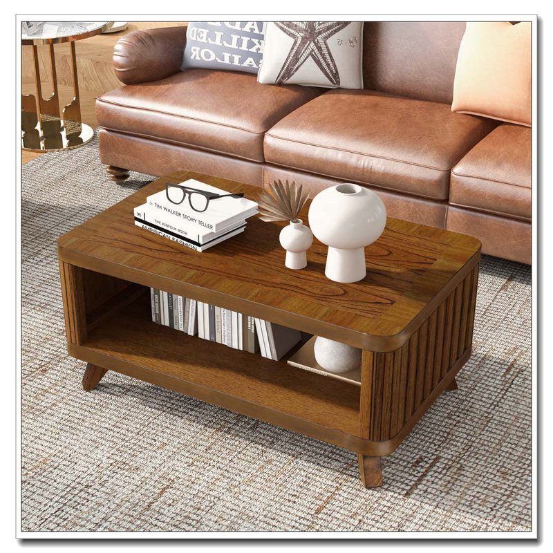 Table basse rectangulaire en bois, Noyer