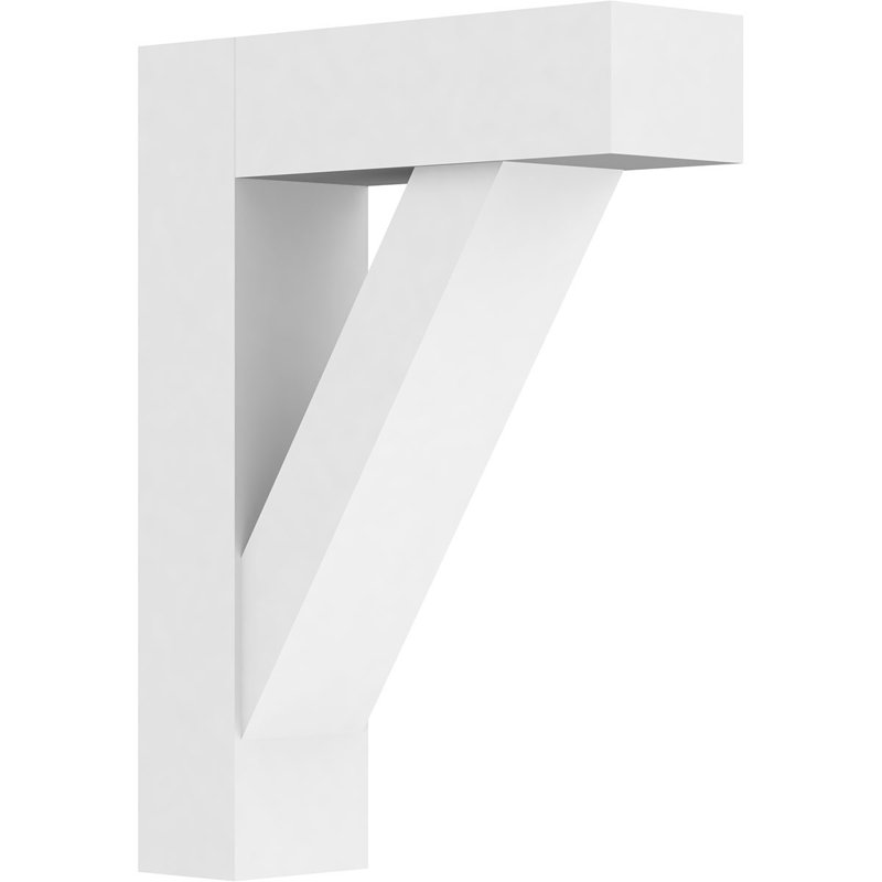 Support en PVC de qualité architecturale standard standard avec extrémités en bloc, H 24 po x l 5 po x P 18 po