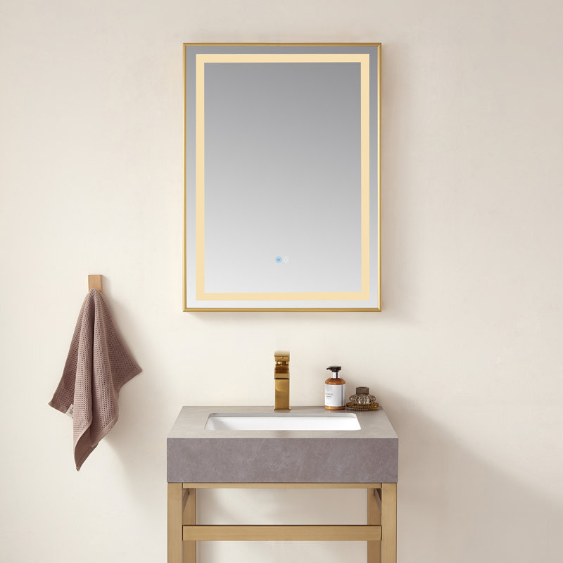 Miroir de salle de bain Papke, Or brossé