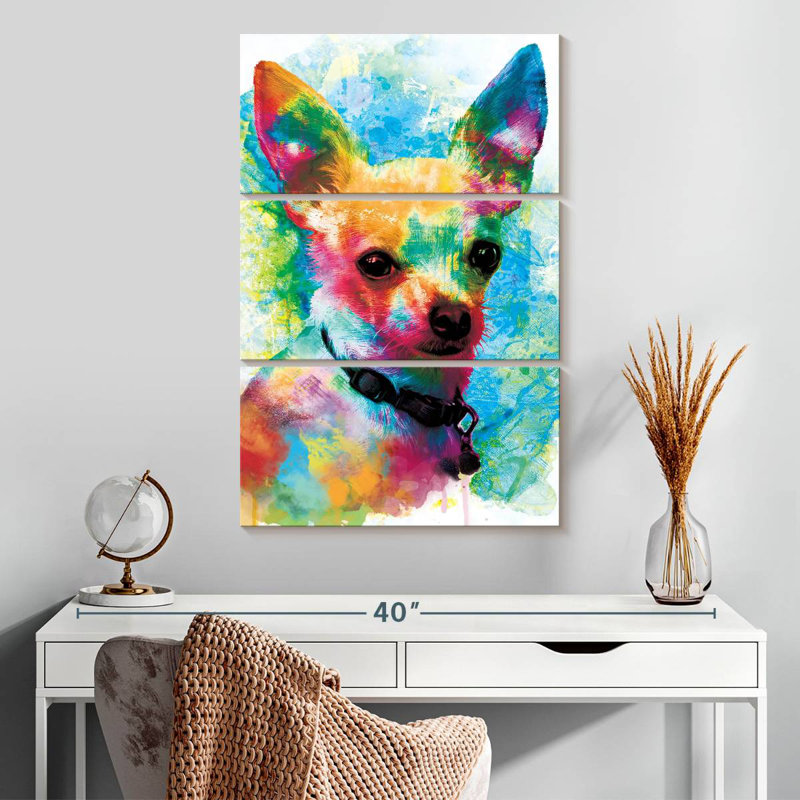 Brampt Chihuahua Paint Splash, 32" H x 20" W