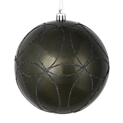 Candy with Circle Glitter Pattern Ball Ornament