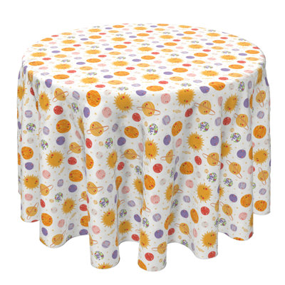 Fabric Textile Products, Inc. Round Tablecloth, 100% Cotton, 60 Round", Solar System Pattern
