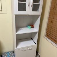 InRoom Designs Tall Kitchen Pantry Microwave Storage Cabinet
