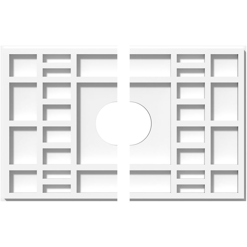 Médaillon de plafond contemporain en PVC de qualité architecturale B 12 po x H 8 po x P 3 po x P 4 po x P 1 po