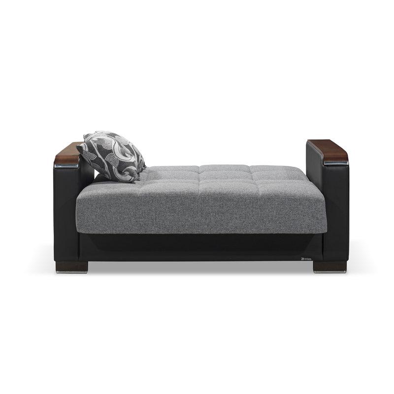 Annalice 66" Loveseat Sofa Bed with Storage – Firm Support Seating for Small Spaces, Chenille Gray/Black