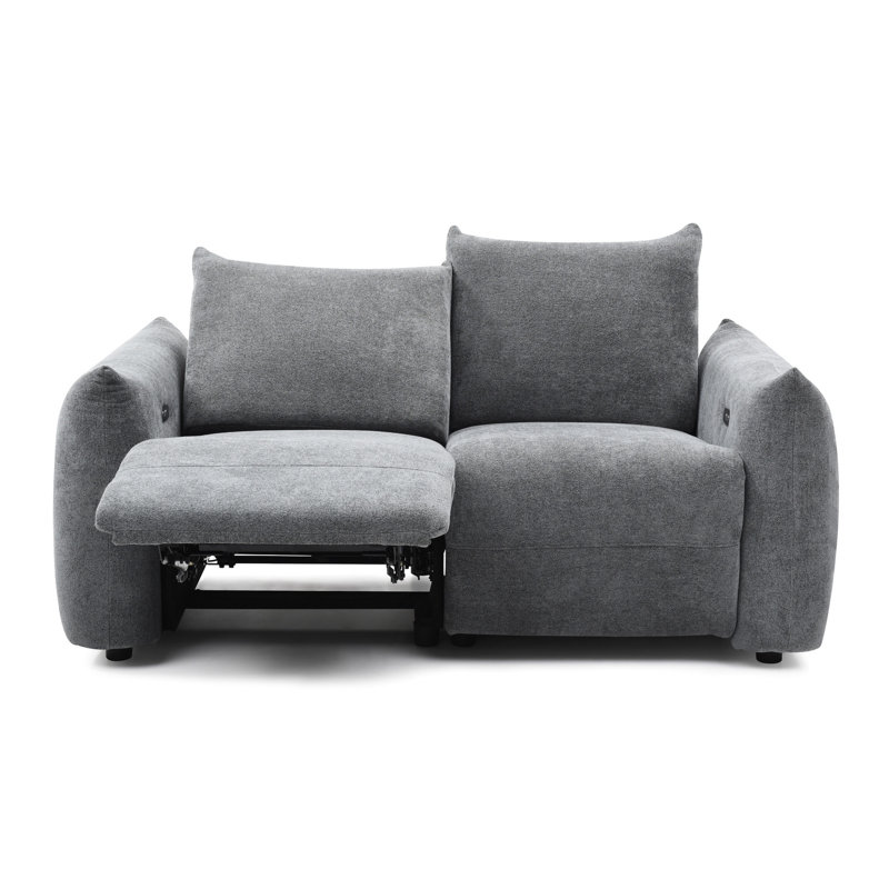 Fauteuil inclinable de salon moderne, lin gris foncé et équipement portuaire avec