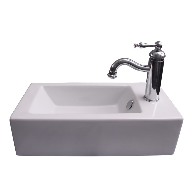 Barclay Arcadia 10.12'' White Vitreous China Rectangular Bathroom Sink with Overflow