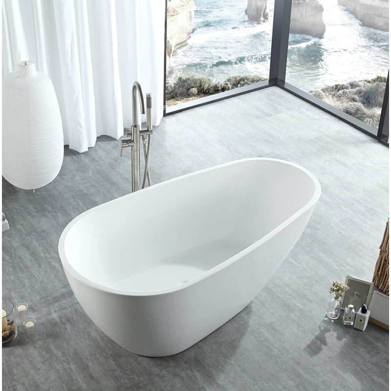 Poseidon x Soaking Acrylic Bathtub, 22.5" H x 60" W x 30" D