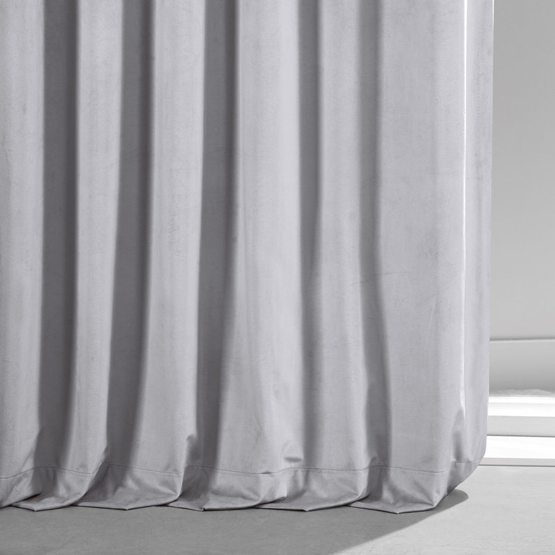Loria Plush Velvet 100% Blackout Curtains For Bedroom, Living Room - Single Panel, 50" W x 96" L, Concrete Gray
