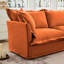 Chenille orange à housse 4 places, housse amovible, canapé de salon profond, flexible pour différentes configurations de sièges, siège relaxant, mousse haute densité et confortable