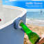 SHAREWIN Table de glacière de patio, table d'appoint extérieure multifonctionnelle de 15 canettes avec plateau de collation, ouvre-bouteille caché et pinces à nourriture, poids léger pour une utilisation intérieure / patio, camping, bord de piscine,-112868475