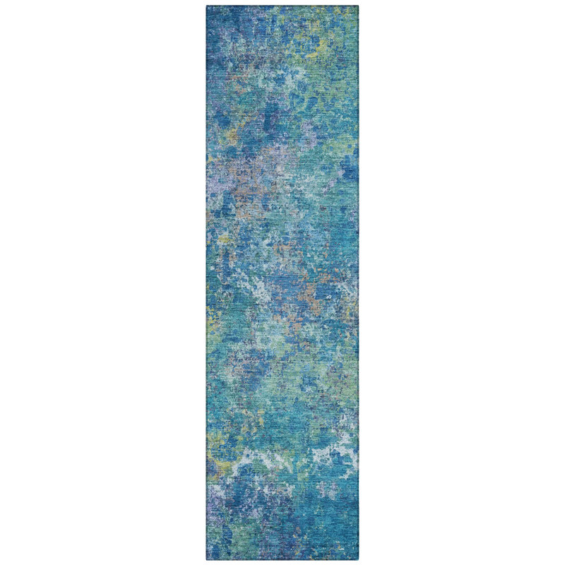 Machine Washable Indoor/Outdoor Labon ACN2166 Abstract Rug, Runner 2'3" x 7'6"