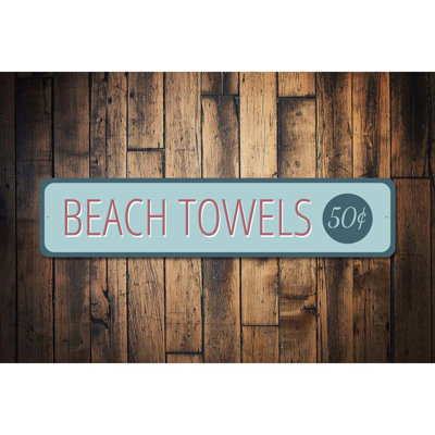 Beach Towel Aluminum Sign
