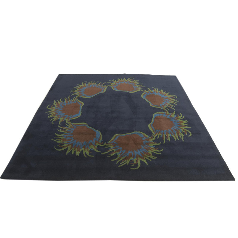 Tapis carré bleu marine Otto