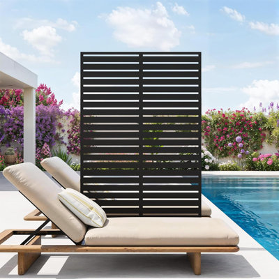 72" x 47" Outdoor Metal Privacy Screen – 6FT Freestanding Fence Panel for Garden, Balcony, Deck