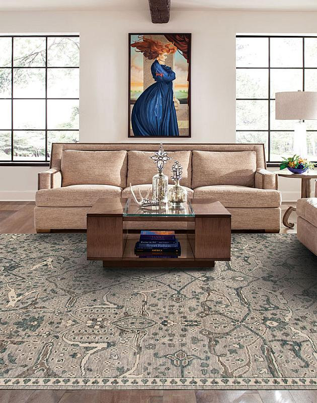 Shangri-La Hand Knotted Wool Indoor Rug, Rectangle 9' x 12'