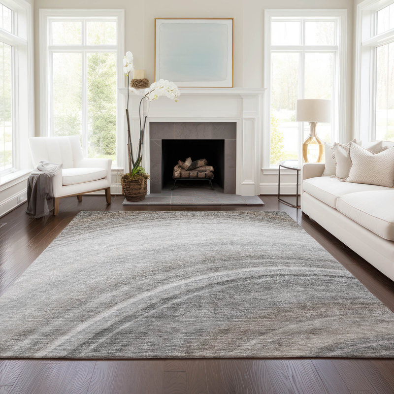 Jurnee Washable Abstract Indoor / Outdoor Rug, Rectangle 9' x 12'