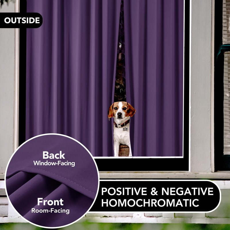 Room Darkening Rod Pocket Thermal Insulated Blackout Curtains (Set of 2), Light Purple, 42" W x 45" L