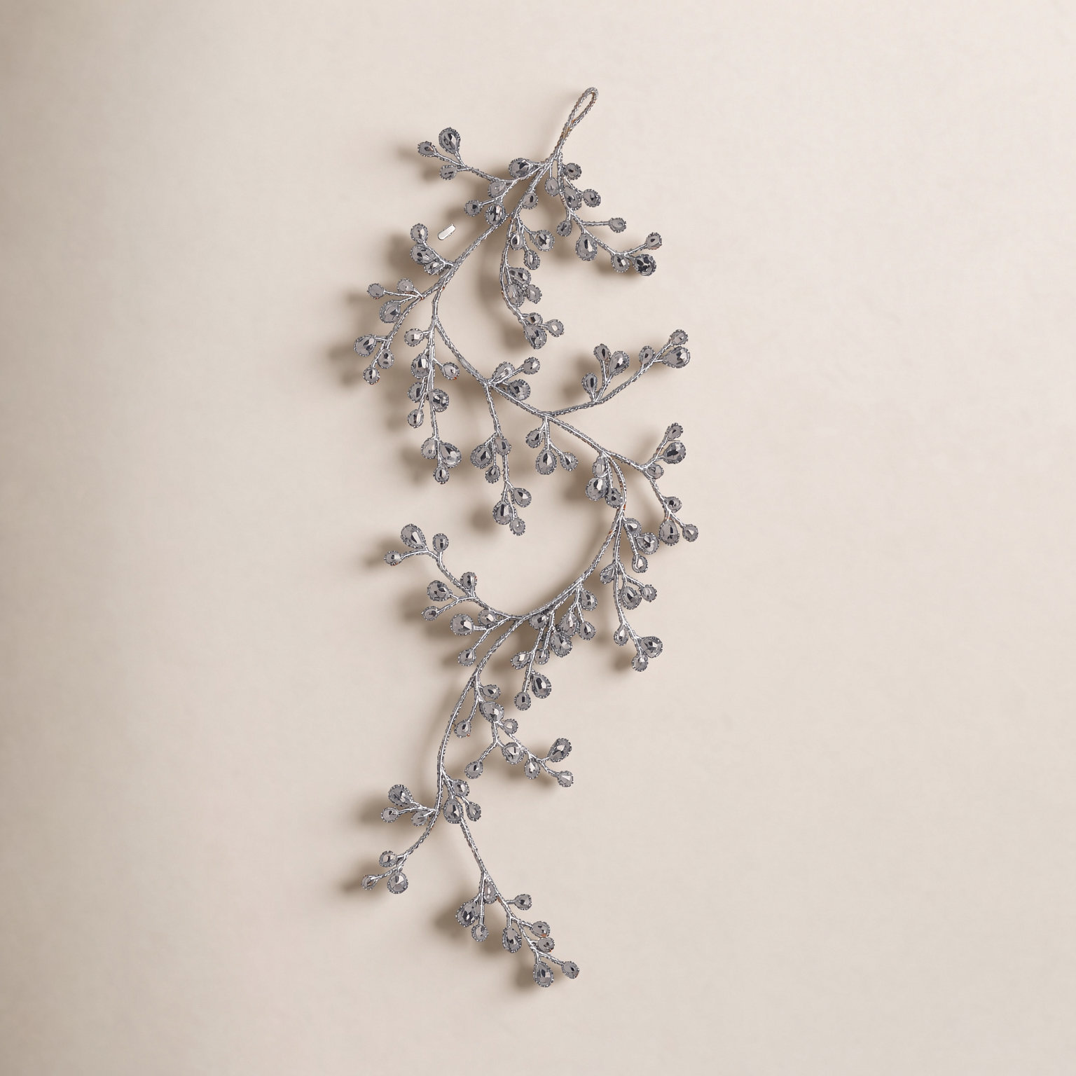 HALLELUJAH Metal Jewel Garland, 4.5" H x 48" W x 1" D, Silver