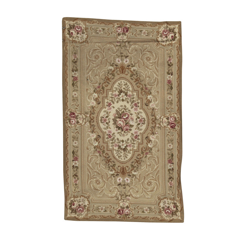 Tapis beige noué à la main de haute qualité