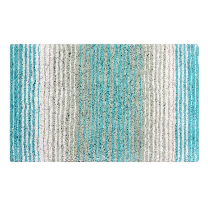 Griffie Plush 100 % Cotton Bath Rug, Turquoise, Single - 24" L x 40" W