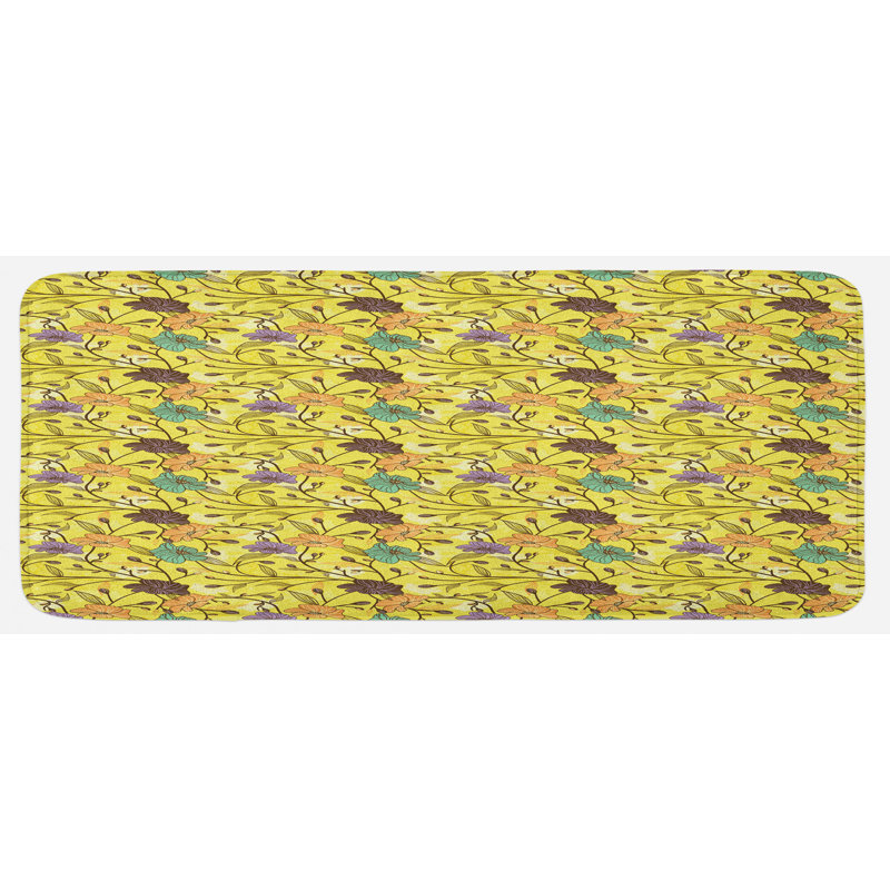 Tapis de cuisine botanique