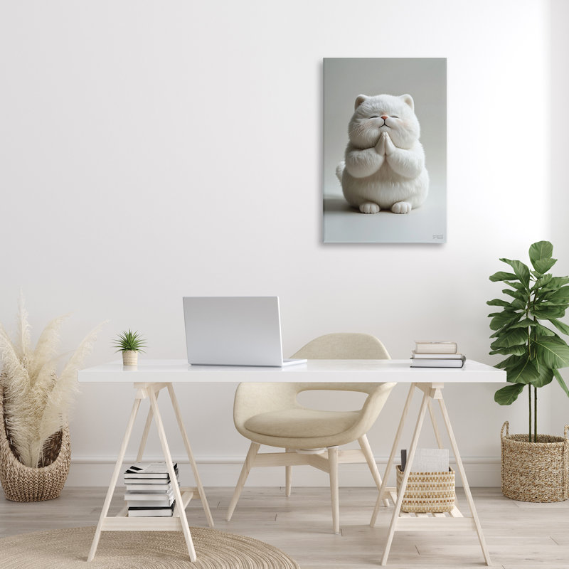 «Fluffy Praying Cat» par Roozbeh Bahramali, H 30 po x l 20 po