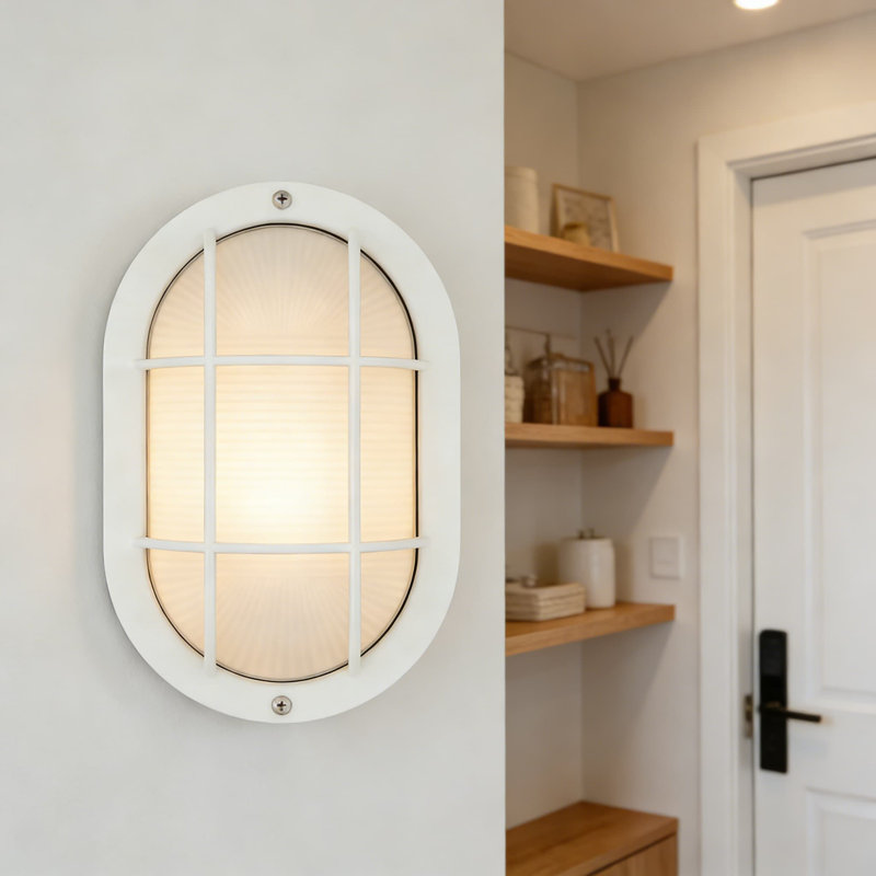 Traditional Oval Cage Outdoor Wall Light (2-Pack) - Wet Rated Bulkhead Fixture For Porch, Patio, Entryway, Garage, E26 Base, 60W Max, Indoor/Outdoor Use