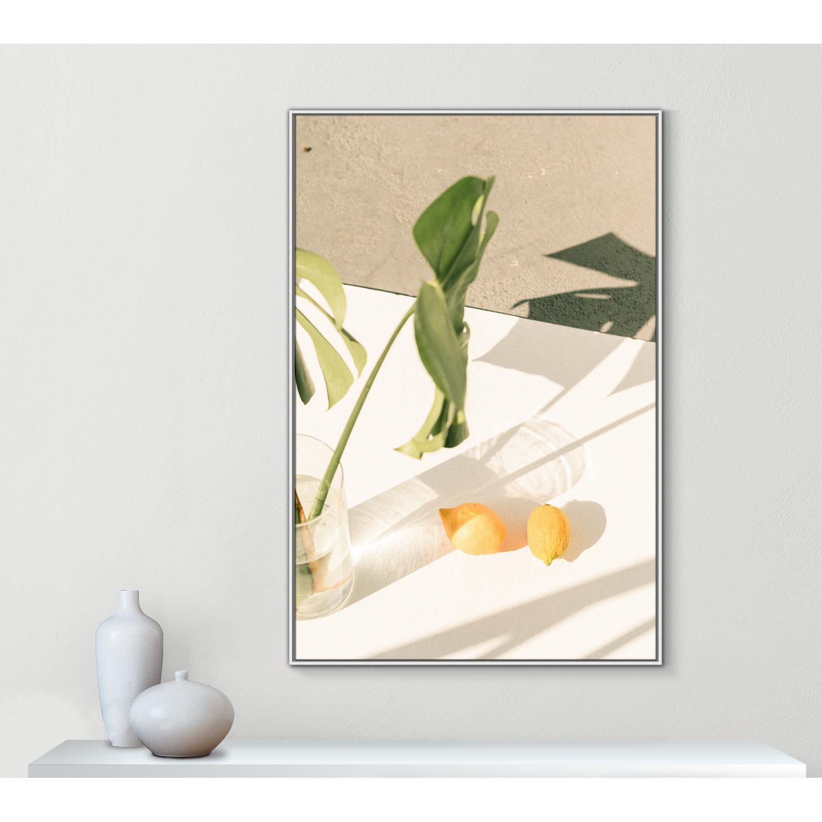 Citrus and Palms Print, 61.5'' H x 41.5'' W x 2'' D, White Framed