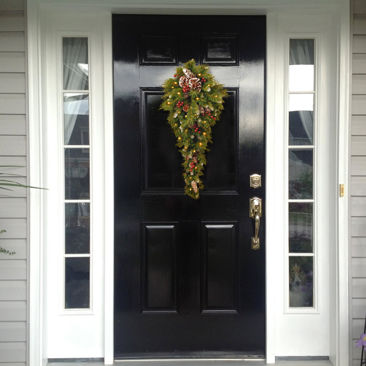 The Holiday Aisle® 36 in. Frosted Berry Teardrop with LED Lights