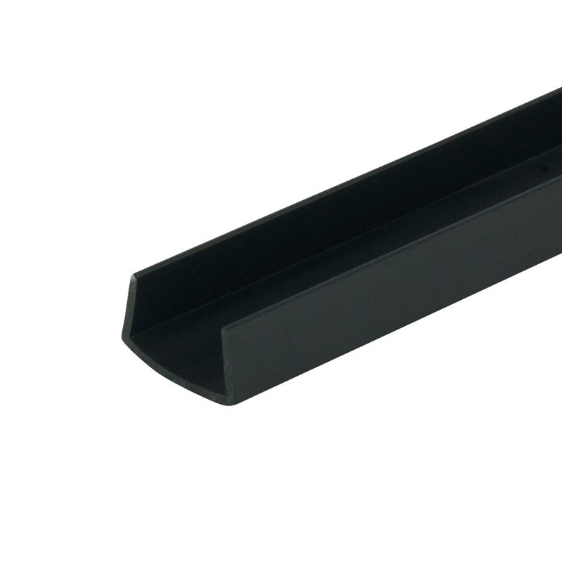 Canaux en U en plastique styrène 5/8 pouces Outwater Plastiques (72 pieds (60 pieds au total), Noir