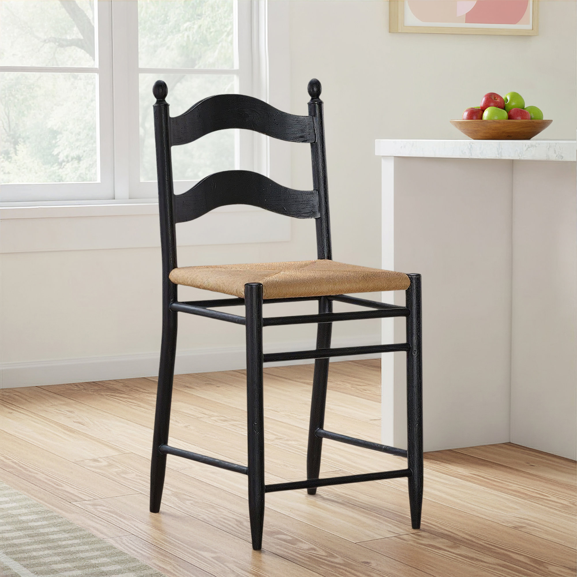 Country Living Counter Height Chair 2, Brown/Green